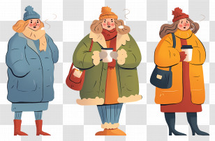 Cartoon People - Women In Winter Fashion Transparent PNG