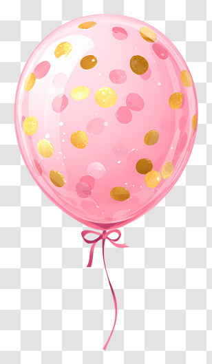 Pink Confetti Balloon - Pink Confetti Balloon Transparent PNG