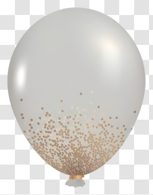 White Balloon - Confetti Balloon For Party Transparent PNG