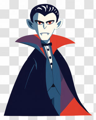 Cartoon Vampire - Classic Vampire Character Transparent PNG