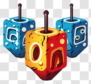 Geometric Shapes - Colorful Dreidels For Hanukkah Transparent PNG