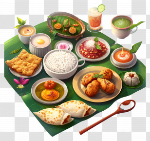 Kerala Breakfast - Assorted Food Platter Transparent PNG