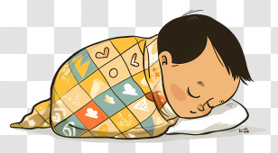 Infant Baby - Adorable Sleeping Baby Cartoon Transparent PNG