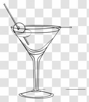 Cocktail - Cocktail Glass Line Art Illustration Transparent PNG