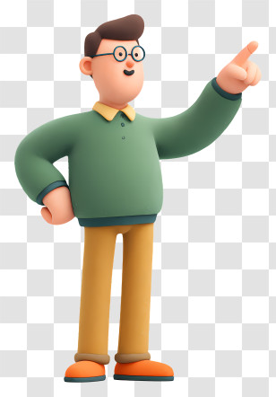 Man Pointing Something - Clay Character Pointing Transparent PNG