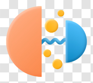 Sphere - Abstract Orange And Blue Shapes With Circles Transparent PNG