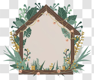Floral Frame - Decorative House Frame With Floral Accents Transparent PNG