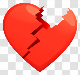 Broken Heart - Red Broken Heart Symbol Transparent PNG
