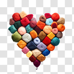 I Love Yarn Day - Colorful Yarn Heart Transparent PNG