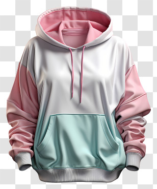 Hoodie - Comfy Pastel Hoodie In Pink And Green Transparent PNG