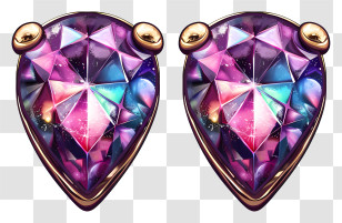 Stud Earrings - Shiny Colorful Gemstones Transparent PNG
