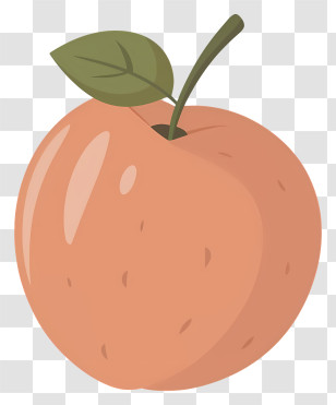 Cartoon - Peach With Leaf Cute Illustration Transparent PNG