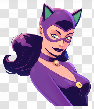 Catwoman - Catwoman In Purple With Mask Transparent PNG
