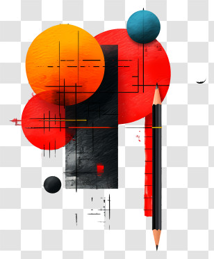 Education Background - Abstract Pencil And Shapes Transparent PNG