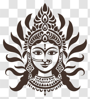 Durga Maa - Traditional Goddess Illustration Transparent PNG