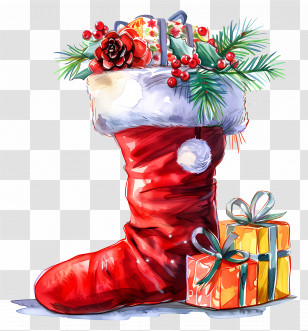 Christmas Sock - Festive Christmas Stocking Decoration Transparent PNG