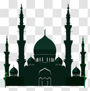 Mosque Silhouette - Islamic Mosque Silhouette Illustration Transparent PNG