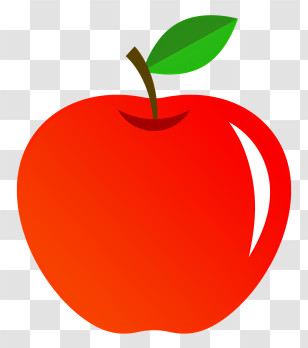 Food - Red Apple With Leaf Illustration Transparent PNG
