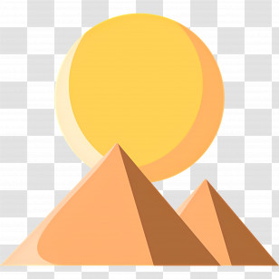 Pyramid - Desert Pyramids With Sunset Illustration Transparent PNG