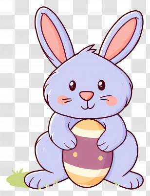 Easter Bunny - Cute Bunny With Easter Egg Transparent PNG