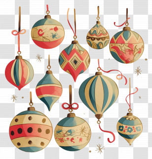 Vintage Christmas Ornaments - Vintage Christmas Ornaments For Decoration Transparent PNG