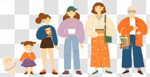 Human Life Cycle - Illustration Of Female Life Stages Transparent PNG