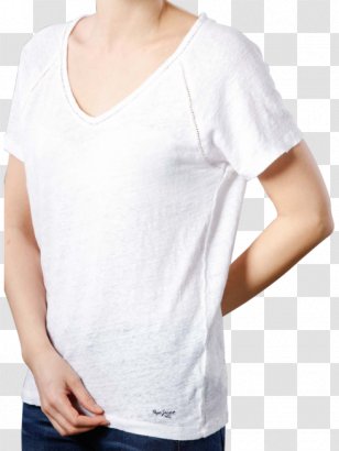 Pepe Jeans London Crochet Details T-Shirt 'MELISA' Sleeve - Woman - Off White Shirts For Women Transparent PNG