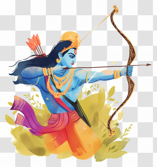 Dussehra - Mythological Archer Illustration Transparent PNG