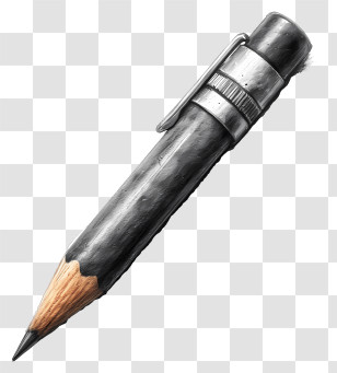 Pencil - Detailed Black Graphite Pencil Illustration Transparent PNG