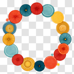 Circle Border - Colorful Circular Pattern Frame Transparent PNG