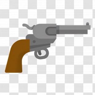 Cowboy Gun - Revolver Gun Icon In Simple Illustrated Style Transparent PNG