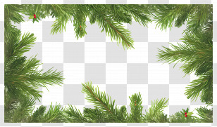 Christmas Pine Frame - Christmas Pine Tree Branch Frame Transparent PNG