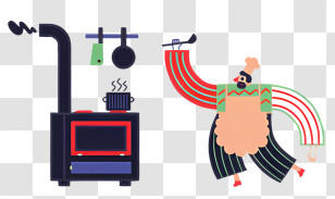 Kitchen - Chef With Spoon Near Stove Transparent PNG