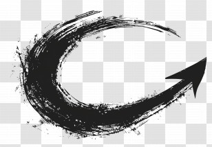 Black Curved Arrow - Grunge Black Arrow Illustration Transparent PNG