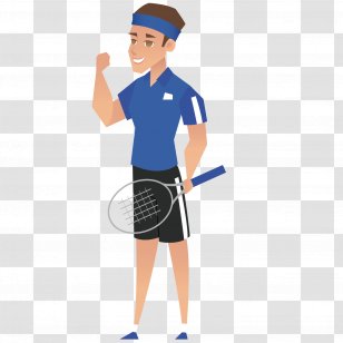 Tennis Badminton T-shirt - Sleeve - Playing Man Transparent PNG