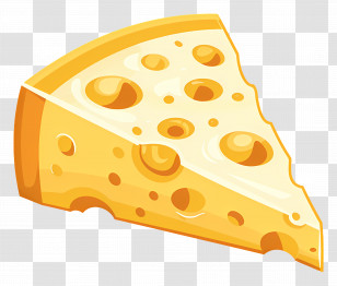 Slice Of Cheese - Cartoon Cheese Slice Illustration Transparent PNG