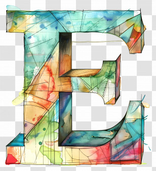 Letter E - Colorful Artistic Letter E Transparent PNG