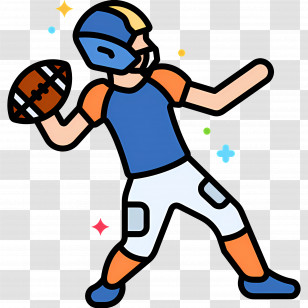 American Football Player - Football Player Throwing A Pass Transparent PNG