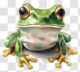 Watercolor Frog - Green Frog Illustration Transparent PNG