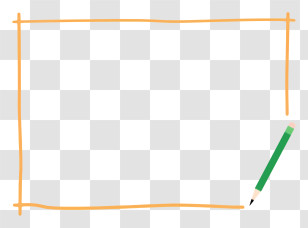 School Frame - Hand-Drawn Frame With Green Pencil Transparent PNG