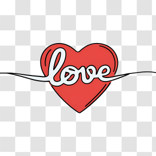 Love - Heart With Love Text Design Transparent PNG