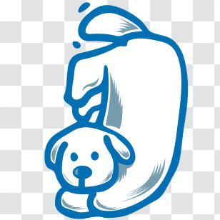 Dog Drawing - Blue Outline Of A Dog Transparent PNG