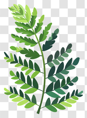 Green Fern Leaf - Green Fern Leaves Botanical Illustration Transparent PNG