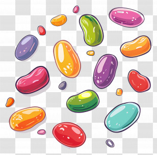 Colorful Jelly Beans - Colorful Jelly Beans Illustration Transparent PNG