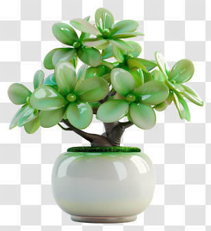 Potted Jade Flower - Small Potted Jade Plant Decoration Transparent PNG