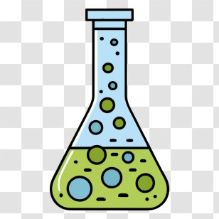 Erlenmeyer Flask - Cartoon Chemical Flask With Bubbles Transparent PNG