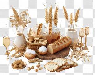 Shavuot - Assorted Bread And Grains With Rustic Styling Transparent PNG