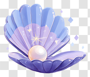 Shiny Pearl Inside Clam Shell - Purple Pearl In Shell Transparent PNG
