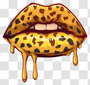 Leopard Print Lips - Leopard Print Lips Illustration Transparent PNG