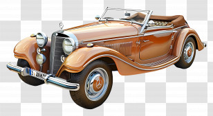 3d Car - Vintage Convertible Classic Car Representation Transparent PNG